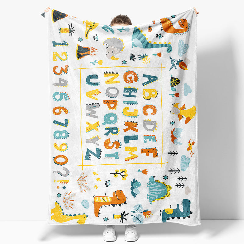 Aperturee - Aperturee Safari Educational Alphabet Custom Name Blanket