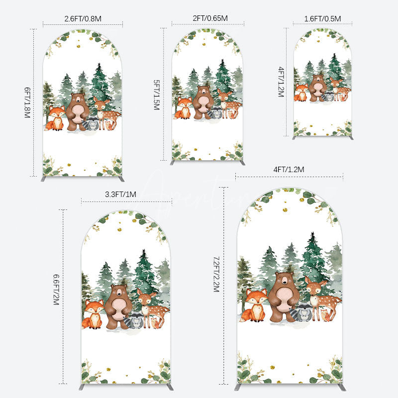 Aperturee - Aperturee Safari Jungle Mountain Baby Shower Arch Backdrop