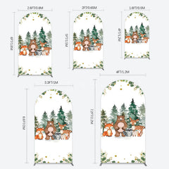 Aperturee - Aperturee Safari Jungle Mountain Baby Shower Arch Backdrop