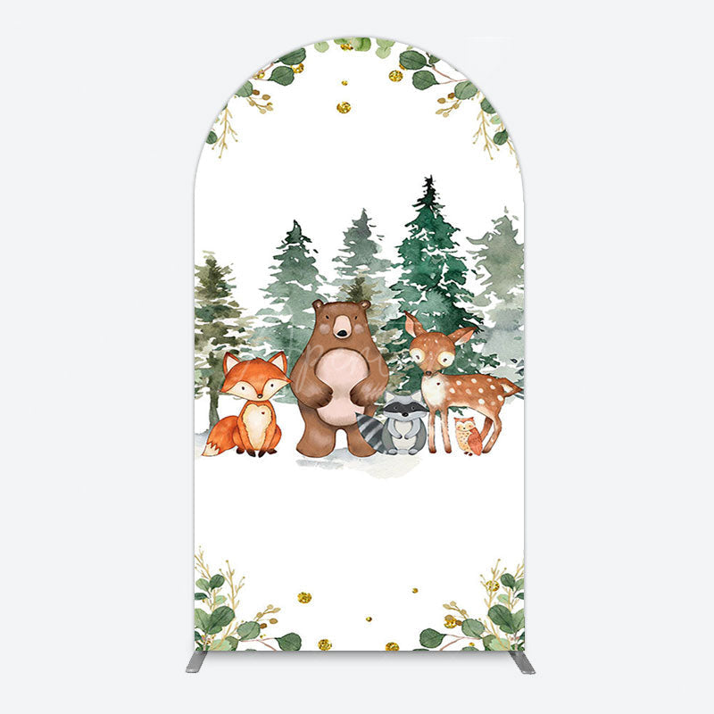 Aperturee - Aperturee Safari Jungle Mountain Baby Shower Arch Backdrop