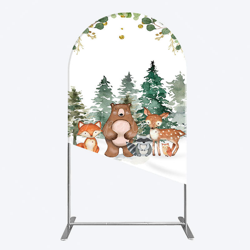 Aperturee - Aperturee Safari Jungle Mountain Baby Shower Arch Backdrop