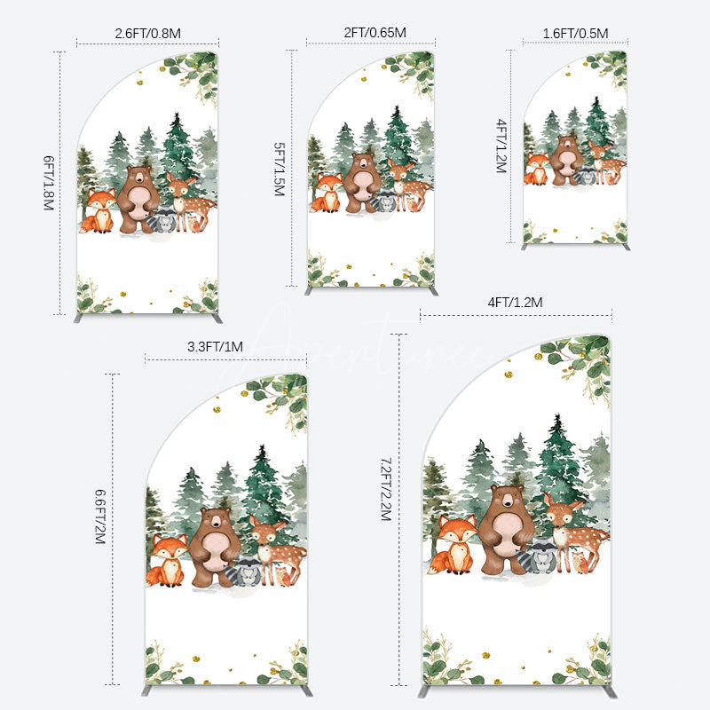 Aperturee - Aperturee Safari Jungle Mountain Baby Shower Half Moon Arch Backdrop