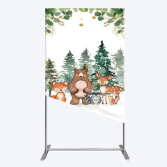 Aperturee - Aperturee Safari Jungle Mountain Baby Shower Rectangle Backdrop