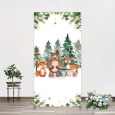 Aperturee - Aperturee Safari Jungle Mountain Baby Shower Rectangle Backdrop