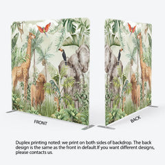 Aperturee - Aperturee Safari Wild Animals Jungle Square Tension Backdrop
