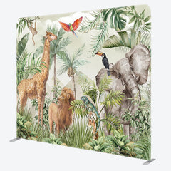 Aperturee - Aperturee Safari Wild Animals Jungle Square Tension Backdrop