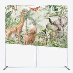 Aperturee - Aperturee Safari Wild Animals Jungle Square Tension Backdrop
