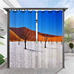 Aperturee - Aperturee Sand Dune Desert Landscape Waterproof Printed Outdoor Curtains