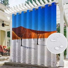 Aperturee - Aperturee Sand Dune Desert Landscape Waterproof Printed Outdoor Curtains