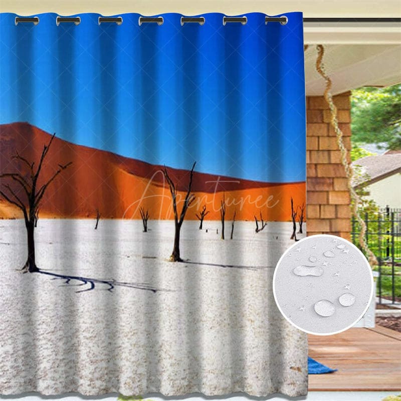 Aperturee - Aperturee Sand Dune Desert Landscape Waterproof Printed Outdoor Curtains