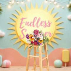 Aperturee - Aperturee Sandy Beach Endless Summer Cake Smash Photo Backdrop