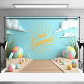 Aperturee - Aperturee Sandy Beach Hello Summer Cake Smash Photo Backdrop
