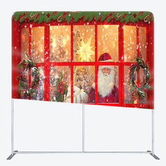 Aperturee - Aperturee Santa Beside The Window Christmas Square Backdrop