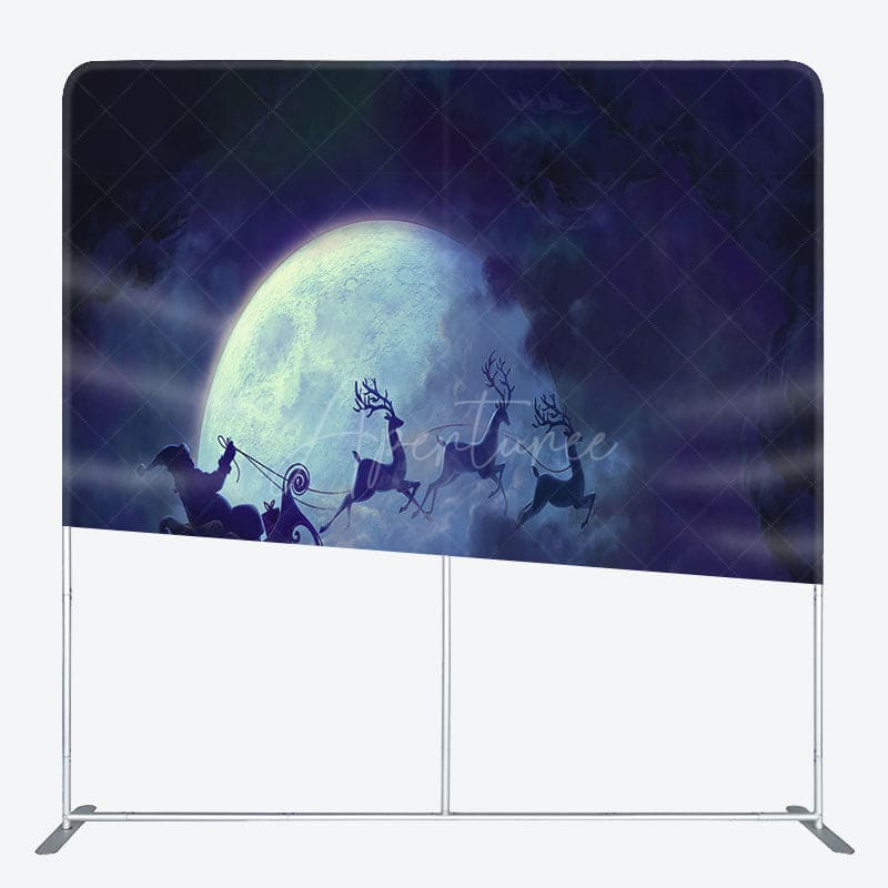 Aperturee - Aperturee Santa Dark Cloud Moon Christmas Pillow Cover Backdrop