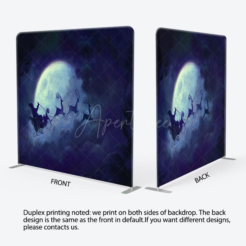 Aperturee - Aperturee Santa Dark Cloud Moon Christmas Pillow Cover Backdrop