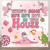 Aperturee - Aperturee Santa Disco Ball Pink Xmas Pillow Cover Backdrop