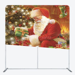 Aperturee - Aperturee Santa Gifts Xmas Tree Double-Sided Square Backdrop