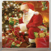 Aperturee - Aperturee Santa Gifts Xmas Tree Double-Sided Square Backdrop