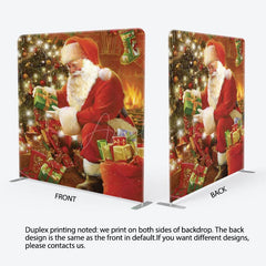 Aperturee - Aperturee Santa Gifts Xmas Tree Double-Sided Square Backdrop