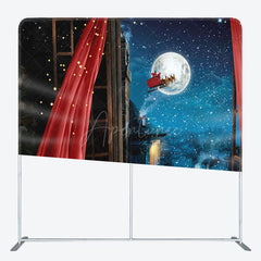 Aperturee - Aperturee Santa Moon Night Pillow Case Christmas Backdrop