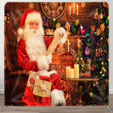 Aperturee - Aperturee Santa Reading Letter Christmas Pillow Cover Backdrop