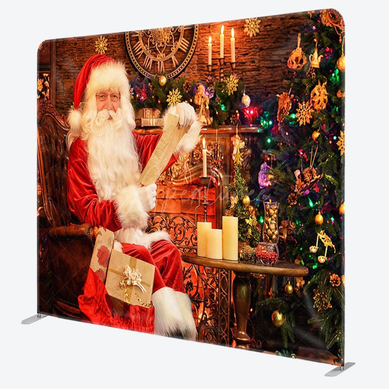 Aperturee - Aperturee Santa Reading Letter Christmas Pillow Cover Backdrop