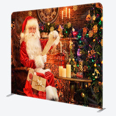 Aperturee - Aperturee Santa Reading Letter Christmas Pillow Cover Backdrop