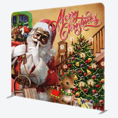 Aperturee - Aperturee Santa Reindeer Indoor Xmas Tension Fabric Backdrop