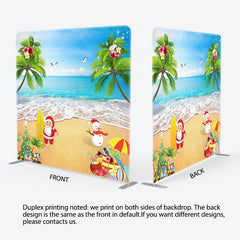 Aperturee - Aperturee Santa Snowman Beach Christmas Pillow Case Backdrop