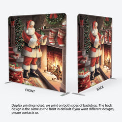 Aperturee - Aperturee Santa Sweet Home Fireplace Xmas Tension Fabric Backdrop