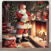 Aperturee - Aperturee Santa Sweet Home Fireplace Xmas Tension Fabric Backdrop
