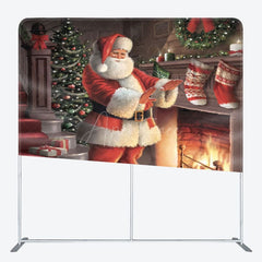 Aperturee - Aperturee Santa Sweet Home Fireplace Xmas Tension Fabric Backdrop