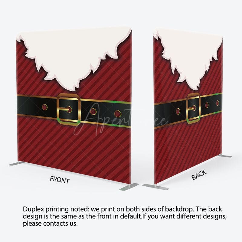 Aperturee - Aperturee Santa White Beard Christmas Tension Fabric Backdrop