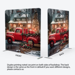 Aperturee - Aperturee Santa Workshop Christmas Tension Fabric Backdrop