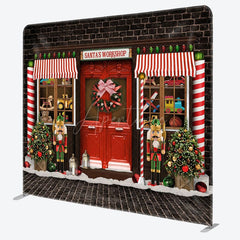 Aperturee - Aperturee Santas Workshop Merry Christmas Pillow Case Backdrop