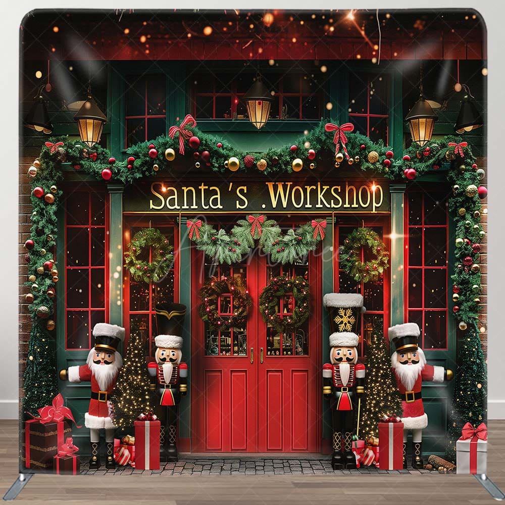 Aperturee - Aperturee Santas Workshop Soldier Christmas Pillow Case Backdrop