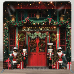 Aperturee - Aperturee Santas Workshop Soldier Christmas Pillow Case Backdrop