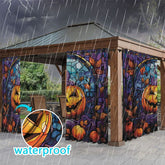 Aperturee - Aperturee Scary Glasshouse Waterproof Printed Outdoor Curtains