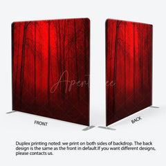 Aperturee - Aperturee Scary Red Fog Forest Fabric Backdrop For Party Decor