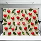 Aperturee - Aperturee Scattered Cherry Leaves Fruit Valentines Day Backdrop