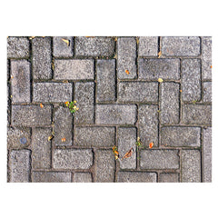 Aperturee - Aperturee Scattered Grass Retro Paving Stones Rubber Floor Mat