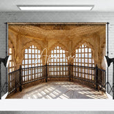 Aperturee - Aperturee Scenic Marble Pavilion With Arched Windows Backdrop