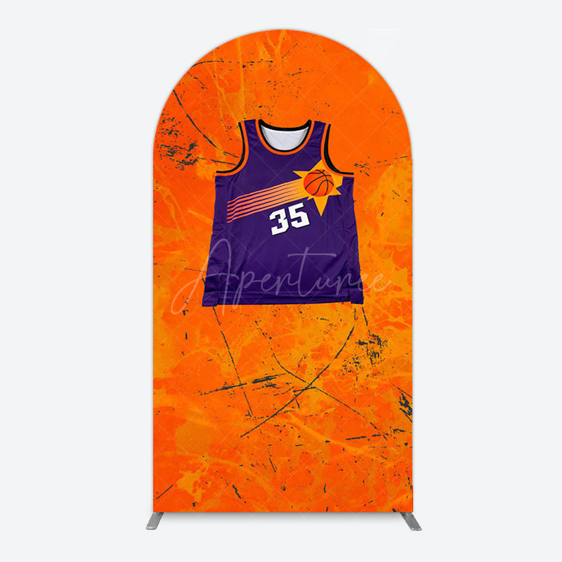 Aperturee - Aperturee Scratched Orange Purple Jersey Sports Arch Backdrop