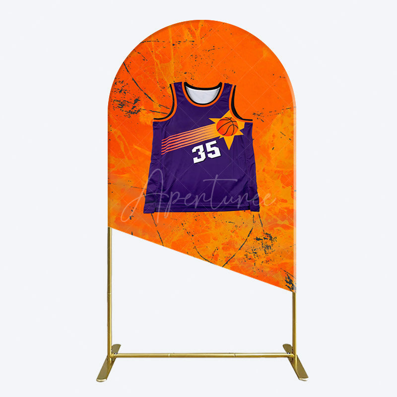 Aperturee - Aperturee Scratched Orange Purple Jersey Sports Arch Backdrop