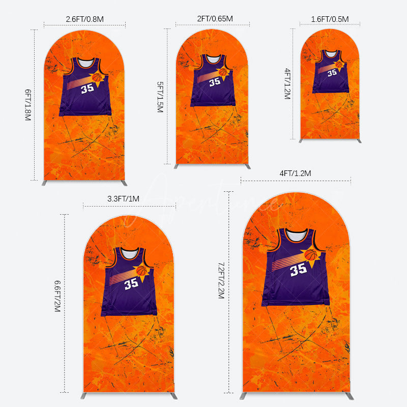 Aperturee - Aperturee Scratched Orange Purple Jersey Sports Arch Backdrop