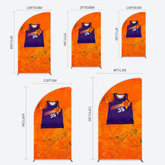 Aperturee - Aperturee Scratched Orange Purple Jersey Sports Half Moon Arch Backdrop