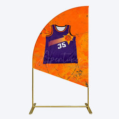 Aperturee - Aperturee Scratched Orange Purple Jersey Sports Half Moon Arch Backdrop