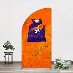 Aperturee - Aperturee Scratched Orange Purple Jersey Sports Half Moon Arch Backdrop