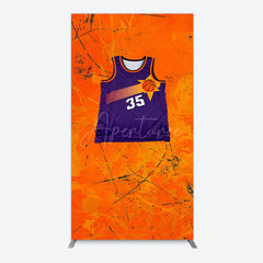 Aperturee - Aperturee Scratched Orange Purple Jersey Sports Rectangle Backdrop