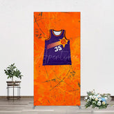 Aperturee - Aperturee Scratched Orange Purple Jersey Sports Rectangle Backdrop